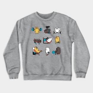 Leg Day with Cat Cat Crewneck Sweatshirt